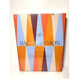 Printworks Backgammon Lacquered Wood Board Game Sealed Modern Tabletop Decor